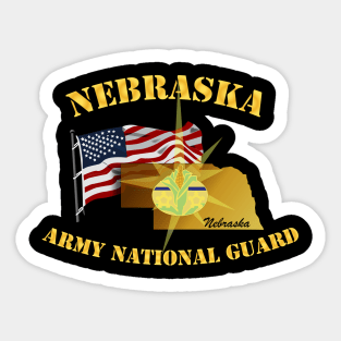 Nebraska - ARNG w Flag Sticker